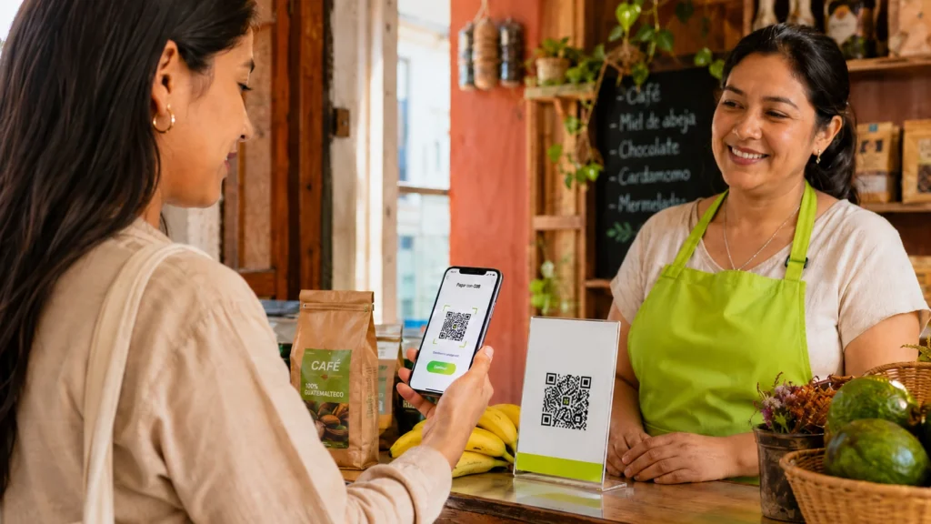 Guía visual sobre el funcionamiento del pago con QR, con ejemplos y pasos para empezar desde cero.